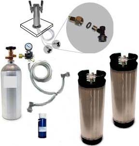 2 Keg Homebrew Freezer CO2 System w/Draft Tower (Ball Lock)